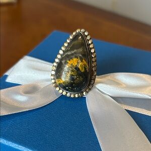 Awesome Bumble Bee Jasper Stone Ring